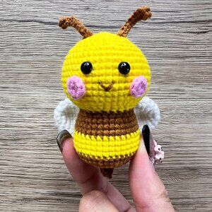 Handmade Amigurumi Crochet Dimpled Bee Plushie
